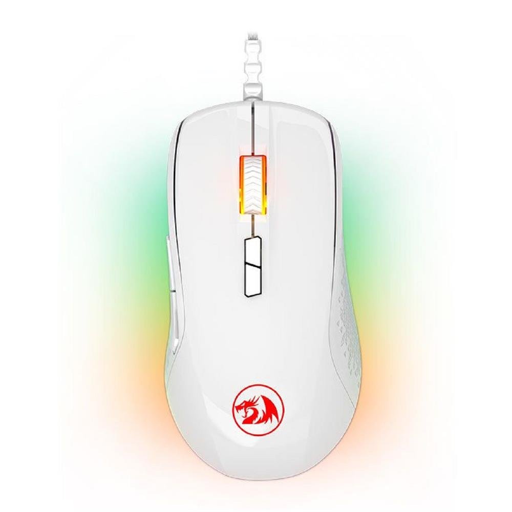 Mouse Gamer Redragon Stormage Rgb 10000 Dpi Branco - M718w