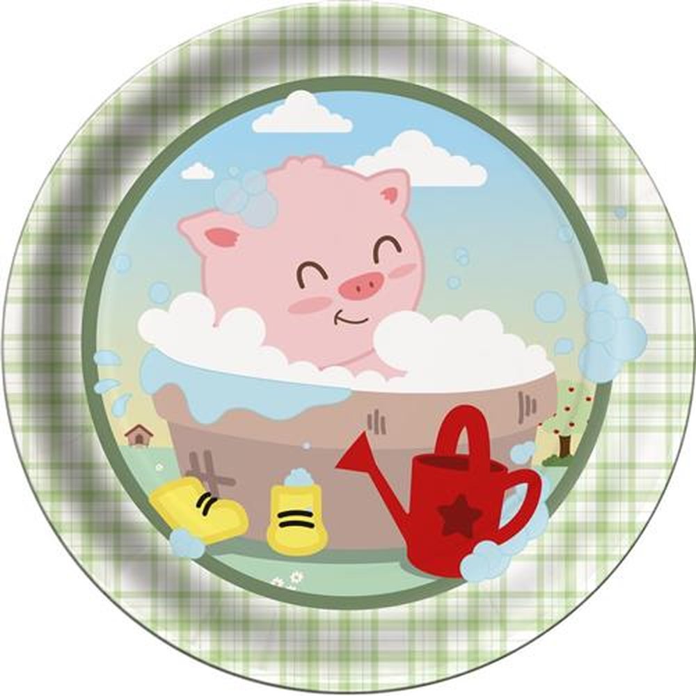 Prato Fazendinha - Embalagem com 8 unidades.