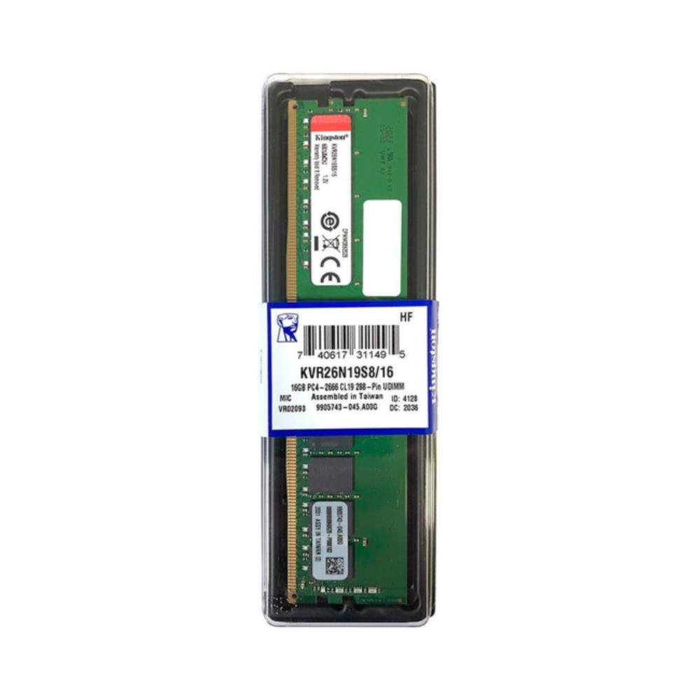 Memoria Kingston 16gb Ddr4 2666mhz 1.2 Desktop - Kvr26n19s8/16