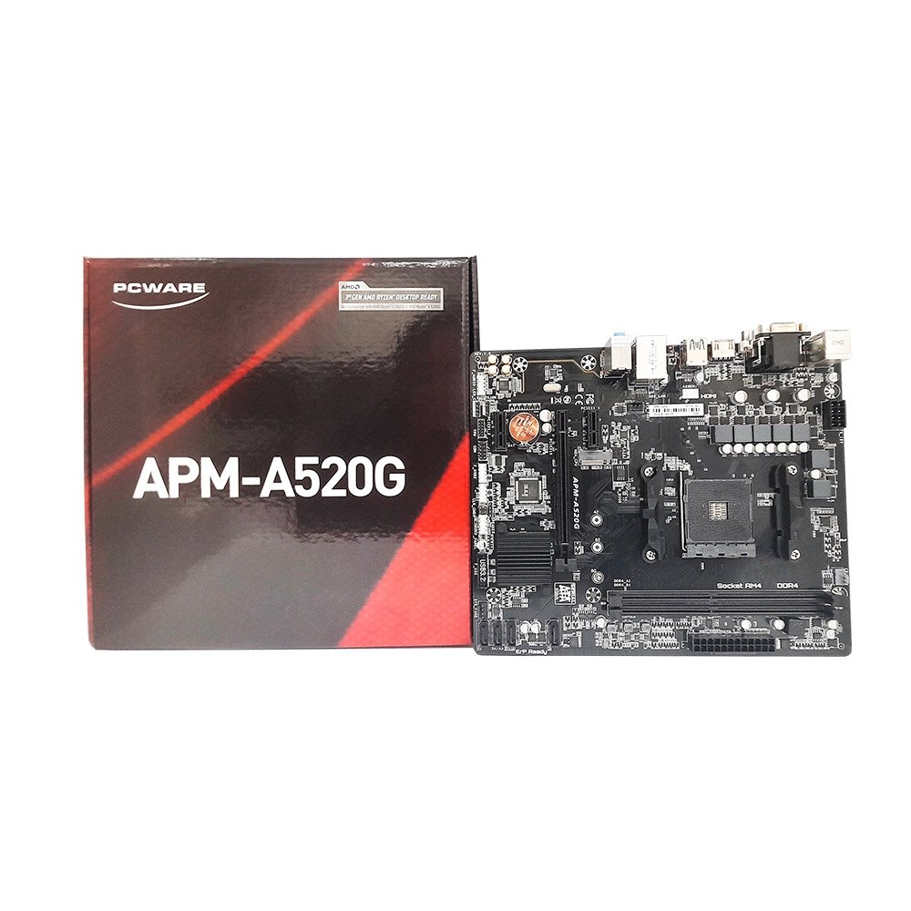Placa Mãe PCWARE APM-A520G, Processador AMD Ryzen 3ª Geração, DDR4, 3200MHz