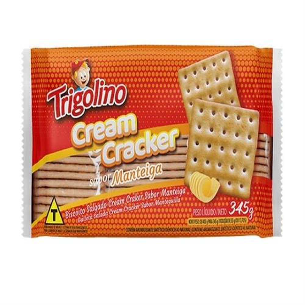 Cream Cracker Trigolino 345g - Caixa contém 20 unidades
