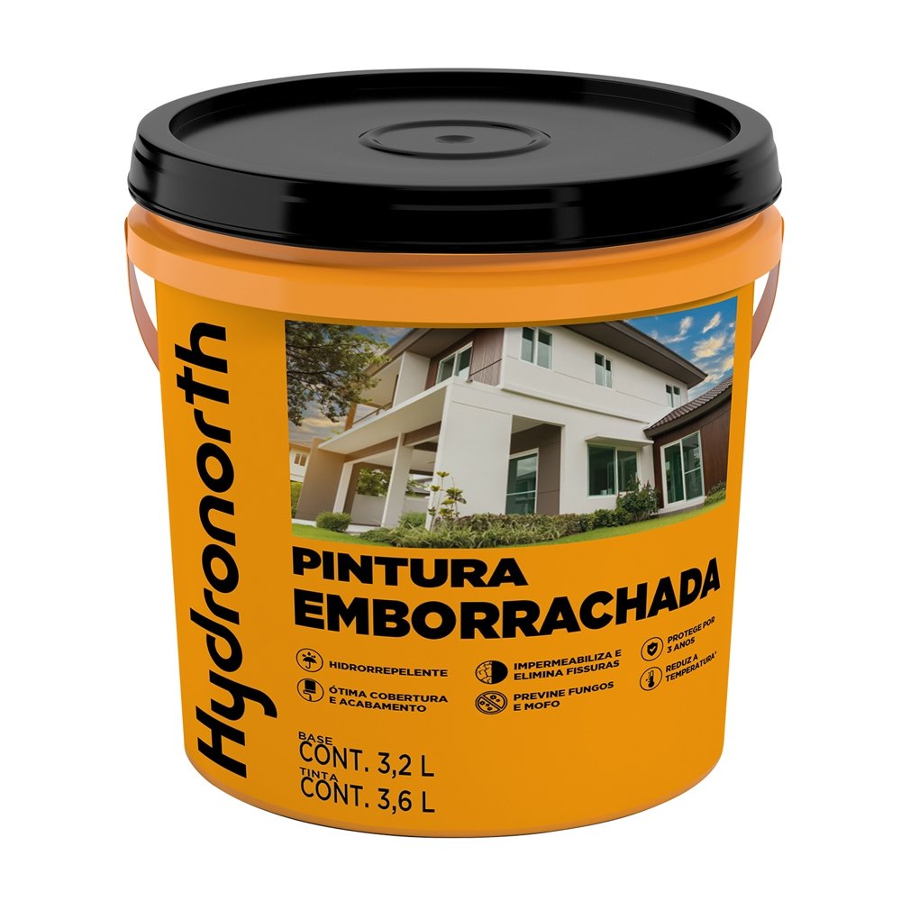 Pintura Emborrachada Hydronorth Impermeabilizante Branco Galão 3,6 Litros