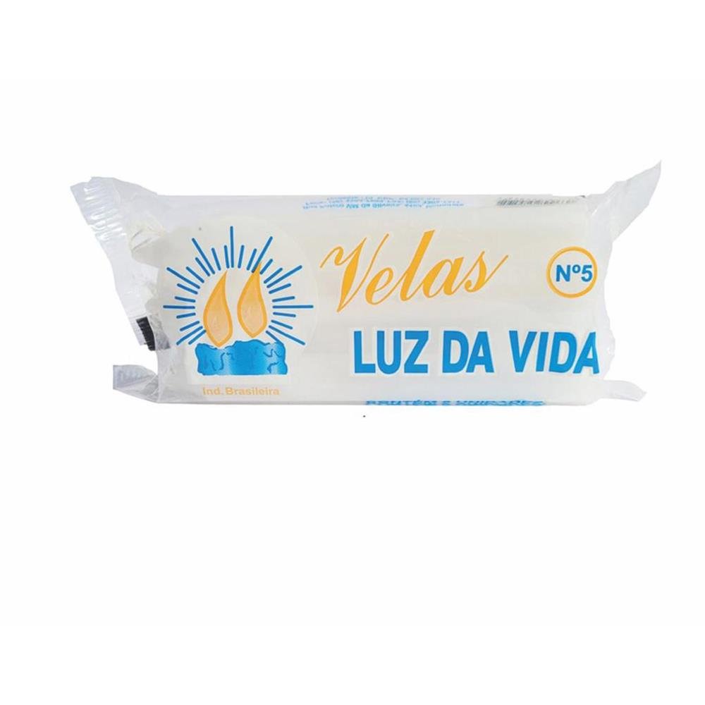 Vela Luz da Vida Numero 05 Branca Plastico Contem 25 Pacotes Com 8 Unidades - Plastico
