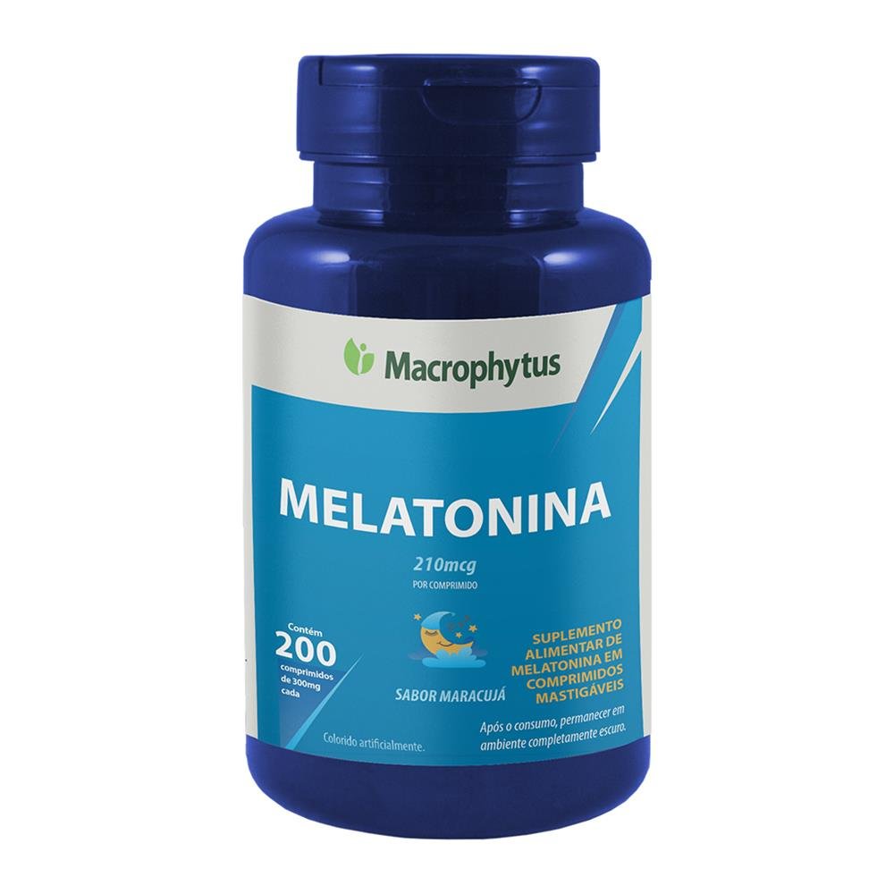 Melatonina 300mg 200 Comprimidos Mastigáveis Sabor Maracujá