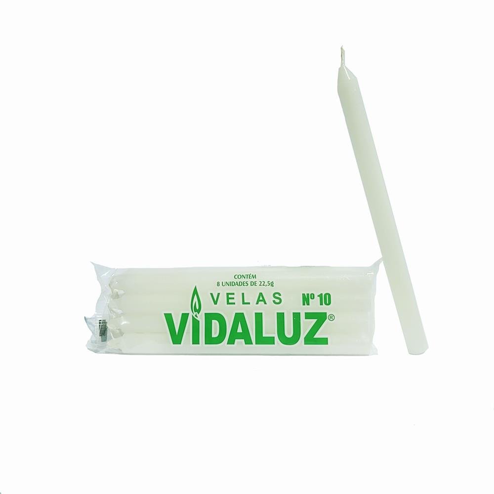 Vela Vida Luz Numero 10 Branca Plastico Contem 24 Pacotes Com 8 Unidades
