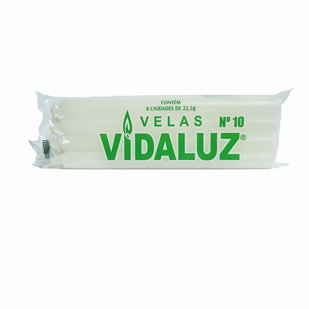 Vela Vida Luz Numero 10 Branca Plastico Contem 24 Pacotes Com 8 Unidades