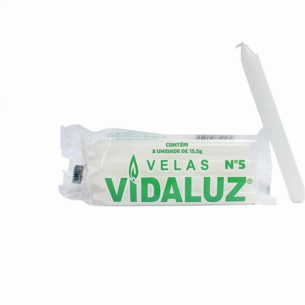 Vela Vida Luz Numero 05 Branca Plastico Contem 24 Pacotes Com 8 Unidades