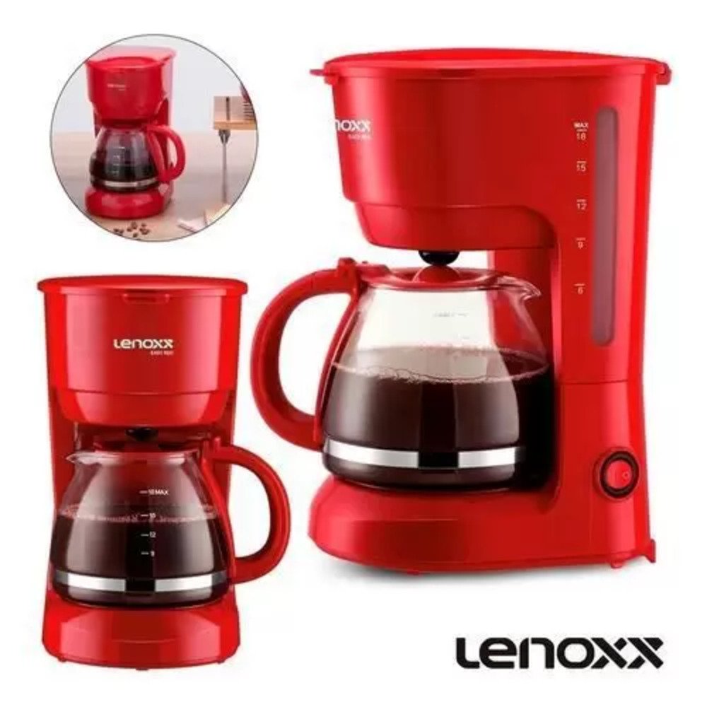 Cafeteira Elétrica Lenoxx Easy Red PCA019 110V