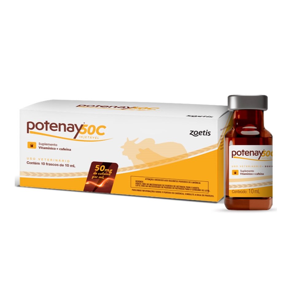 Potenay 50C Zoetis Solução 50mg Injetáel 10ml - Embalagem com 10 Unidades
