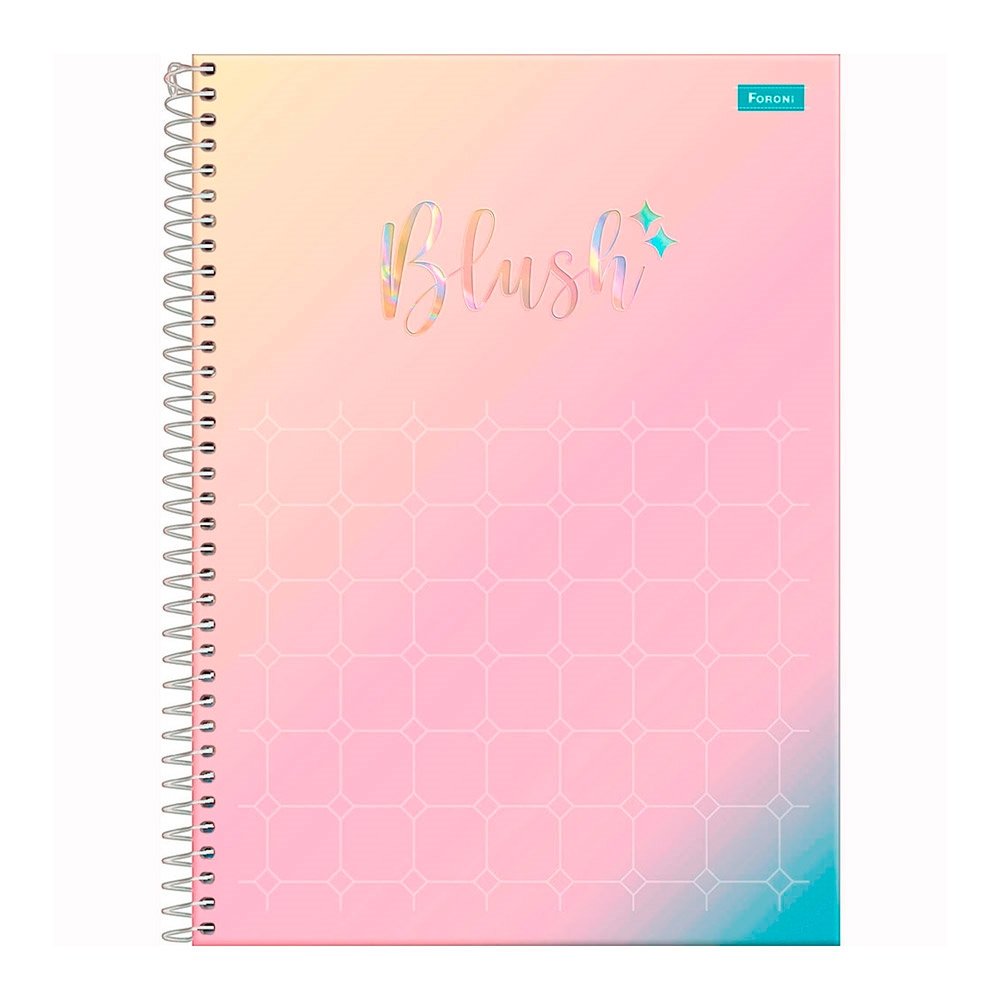 Caderno Espiral Foroni Universitário Capa Dura Blush 10 Matérias 160 Folhas - Embalagem com 4 Unidades