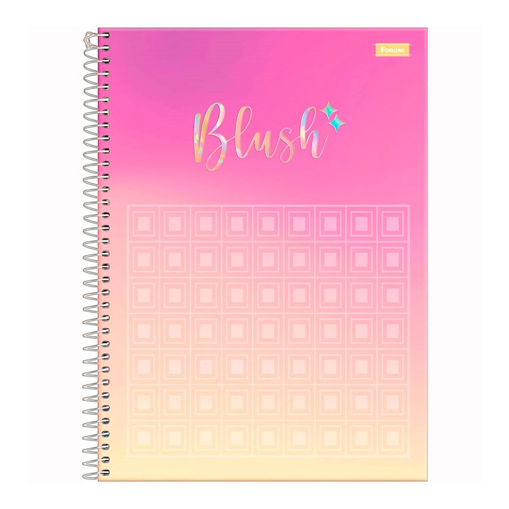 Caderno Espiral Foroni Universitário Capa Dura Blush 10 Matérias 160 Folhas - Embalagem com 4 Unidades