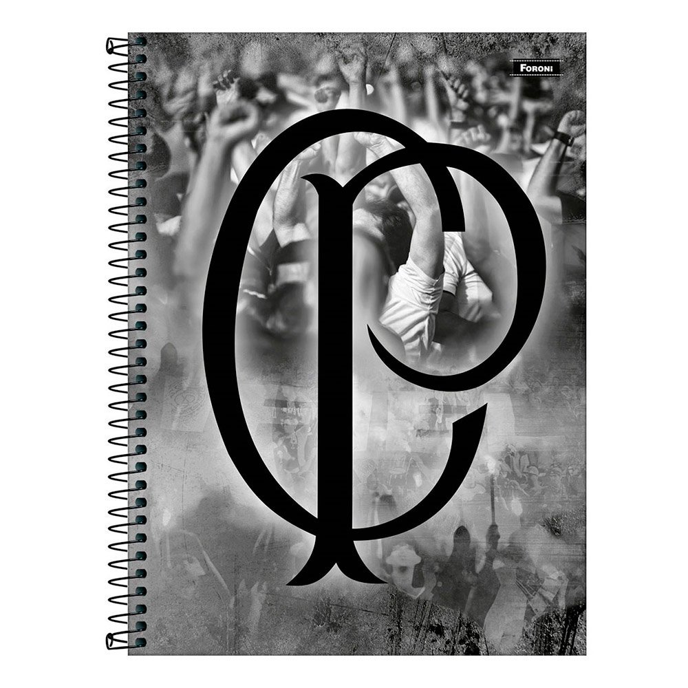 Caderno Espiral Foroni Universitário Capa Dura Corinthians 15 Matérias 240 Folhas - Embalagem com 2 Unidades