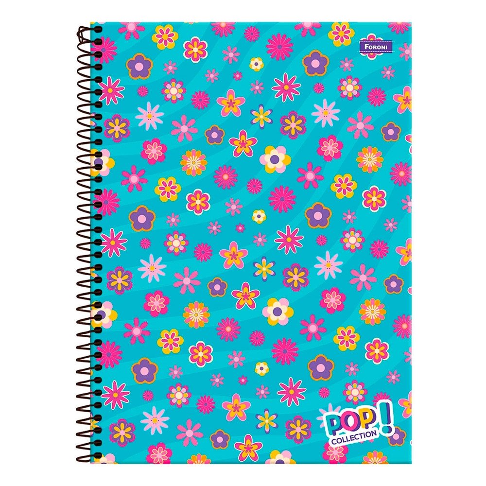 Caderno Espiral Foroni Universitário Capa Dura Pop Collection 15 Matérias 240 Folhas - Embalagem com 2 Unidades