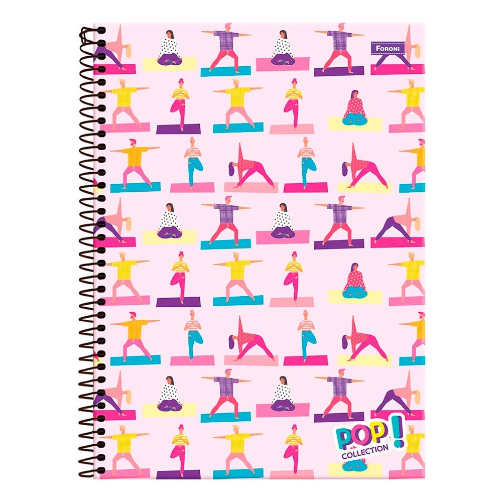Caderno Espiral Foroni Universitário Capa Dura Pop Collection 15 Matérias 240 Folhas - Embalagem com 2 Unidades