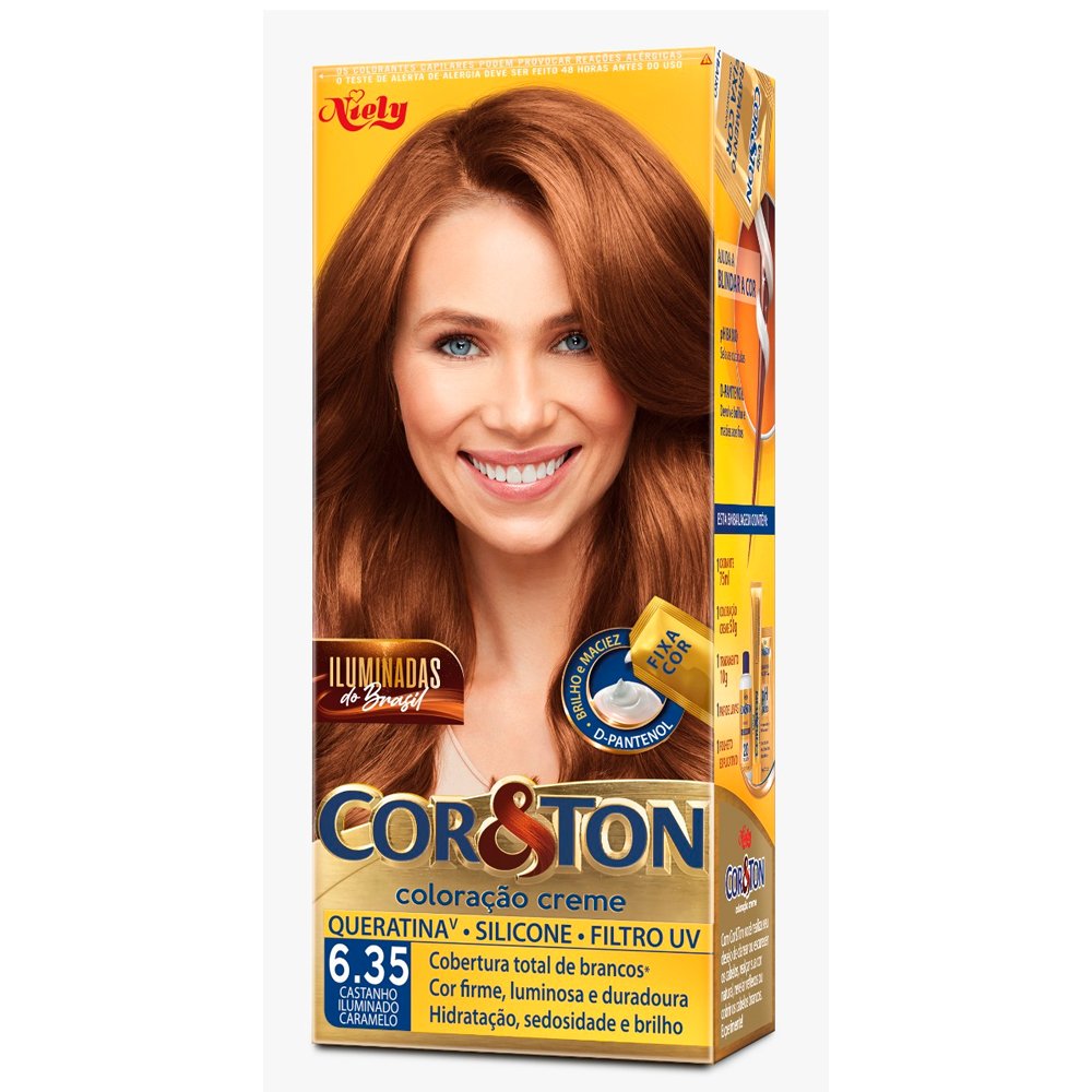 Tintura Cor & Ton Mini Kit 6.35 Castanho Iluminado Caramelo