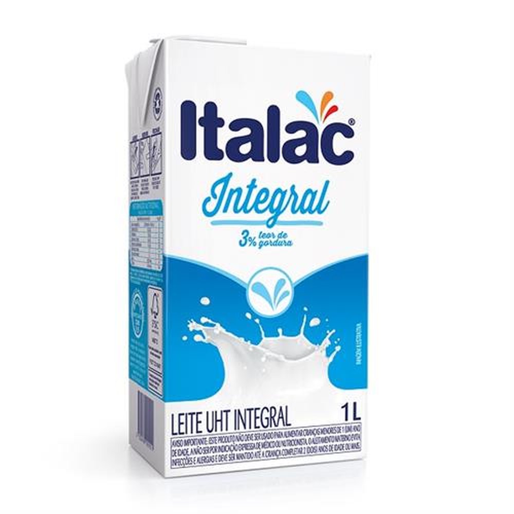 Leite Liquido Italac Integral Com Tampa 1L - 12X1X1000 Ml