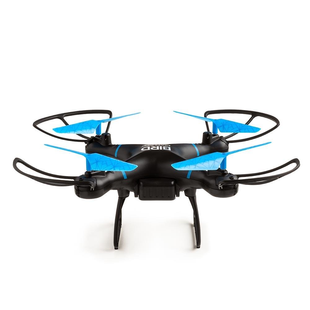 Drone Multilaser Bird Camera HD 1280P Bateria 22 minutos Alcance de 80m Flips em 360° Controle remoto Preto/Azul - ES255
