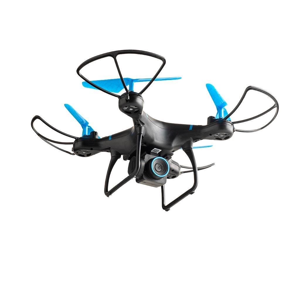 Drone Multilaser Bird Camera HD 1280P Bateria 22 minutos Alcance de 80m Flips em 360° Controle remoto Preto/Azul - ES255