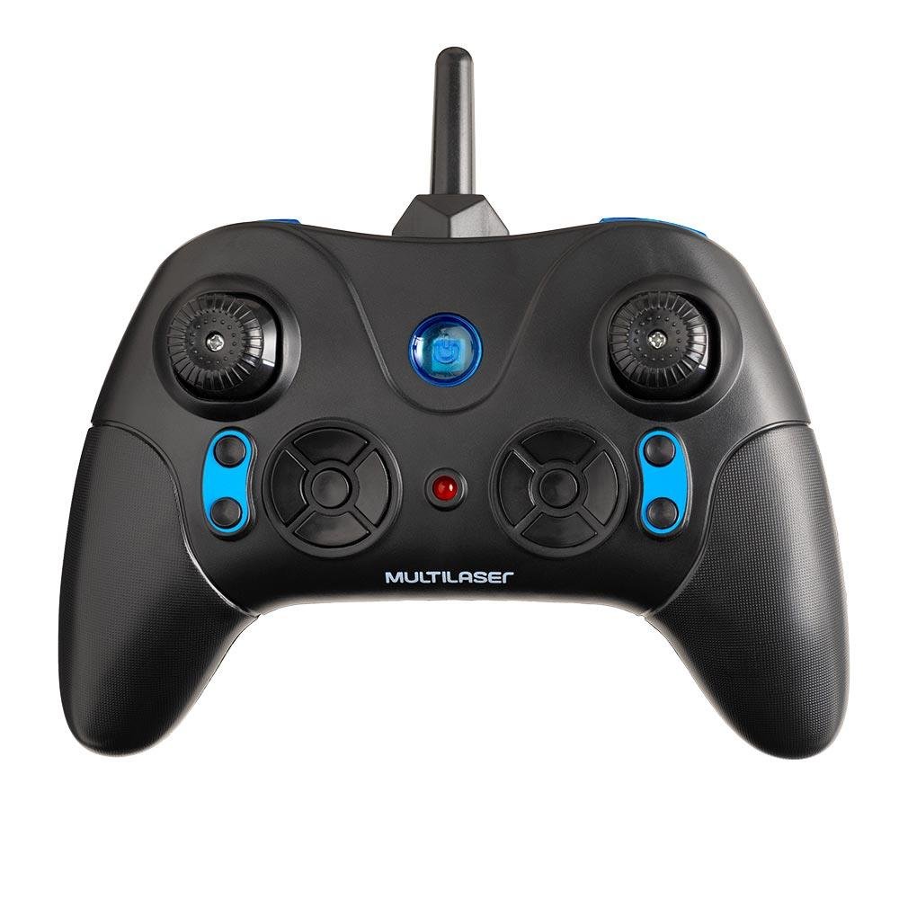 Drone Multilaser Bird Camera HD 1280P Bateria 22 minutos Alcance de 80m Flips em 360° Controle remoto Preto/Azul - ES255