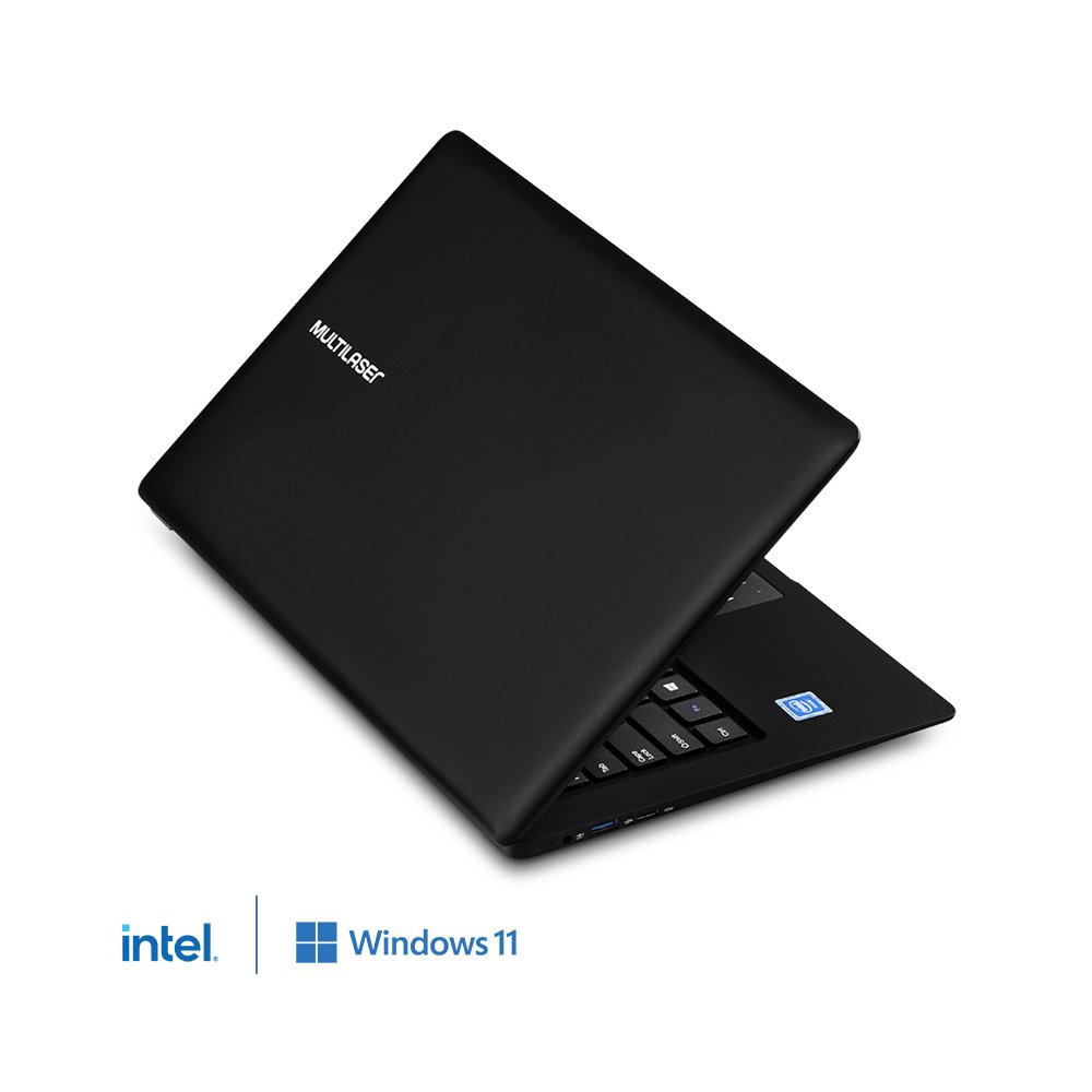 Notebook Multilaser Legacy Book Intel Celeron 4gb 64gb 14,1" Windows 11 Preto + Microsoft 365 Personal Com 1tb Na Nuvem Pc270