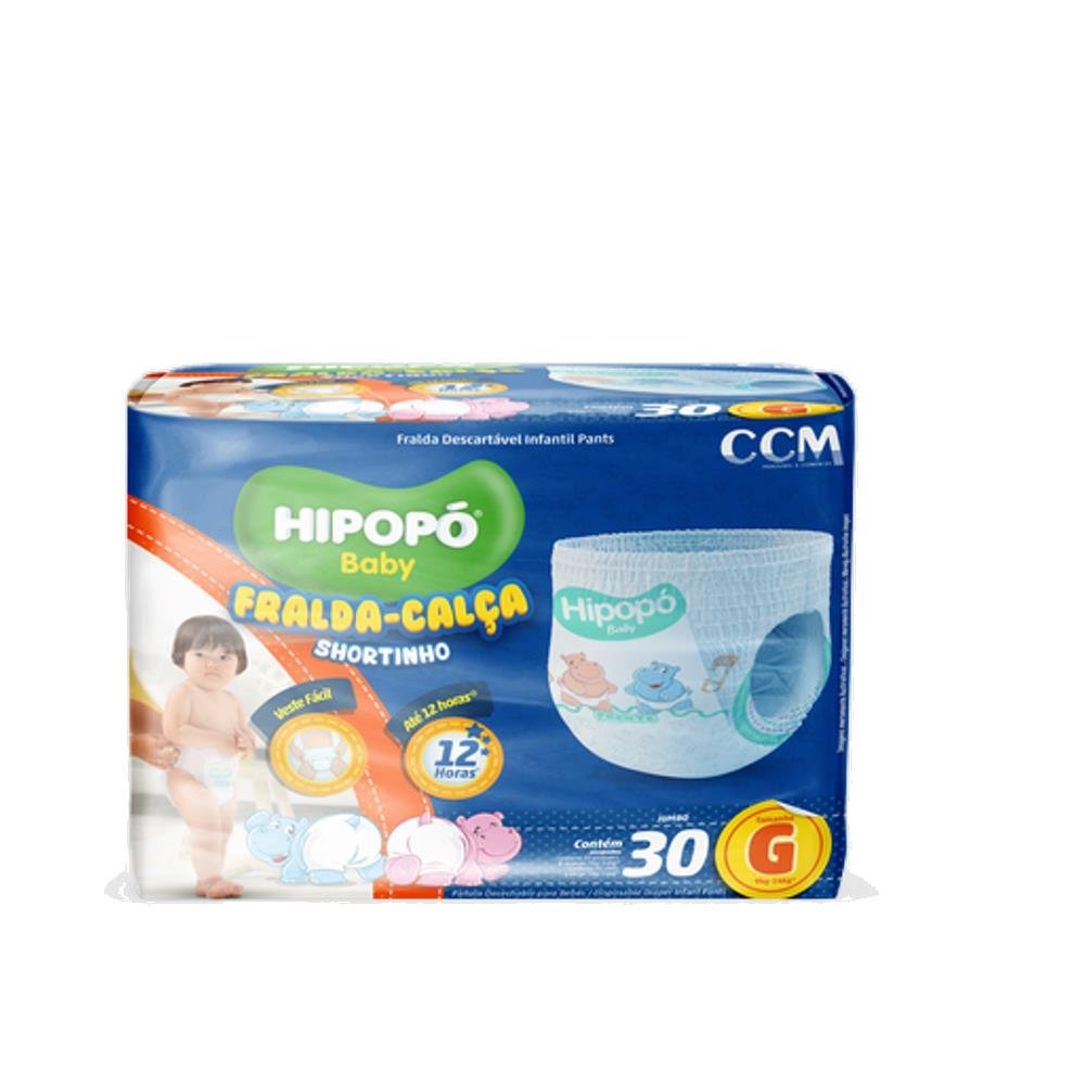 Fralda Calca Hipopo Baby Jumbo G - 30Und