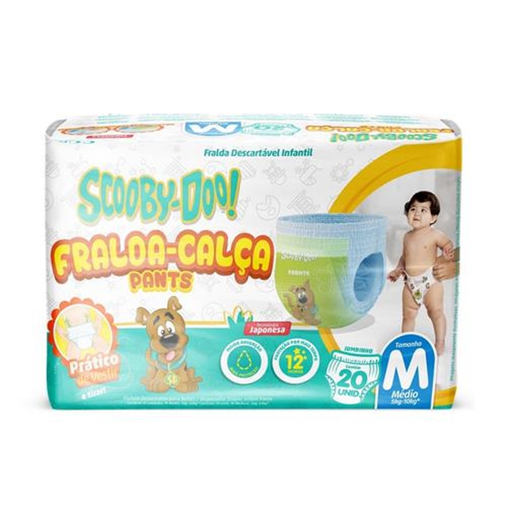 Fralda Scooby Doo Short Jumbinho M 20 Unidades