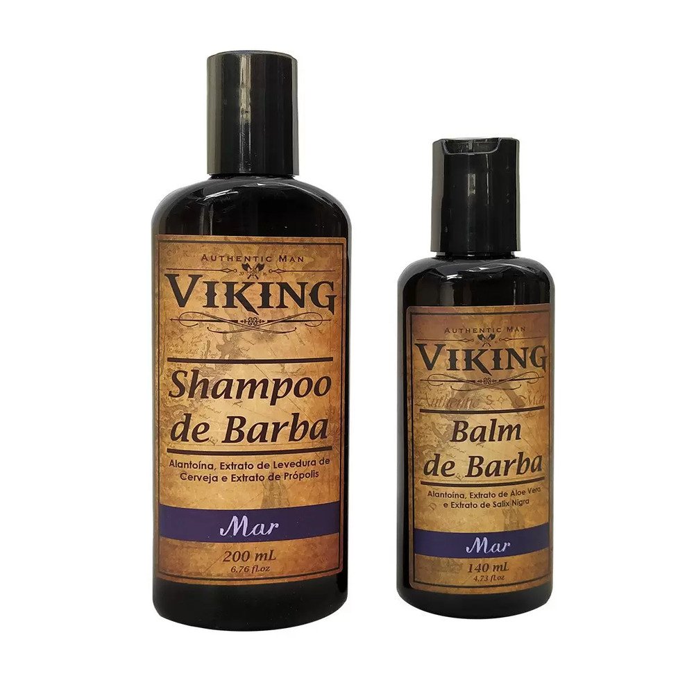 Kit de Barba Shampoo 200ML e Balm 140ML Mar - Viking