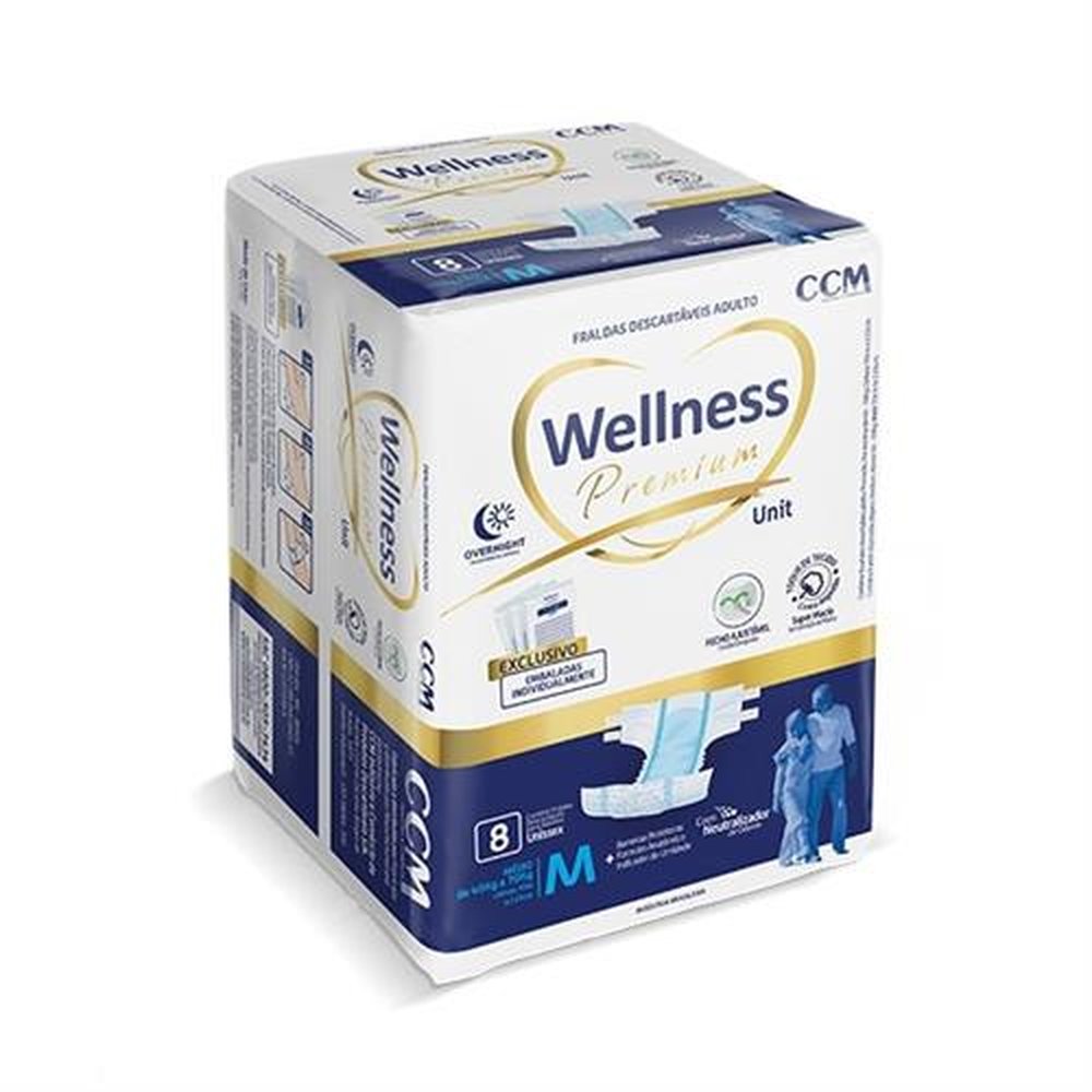 Fralda Geriatrica Wellness Premium M 8 Unidades