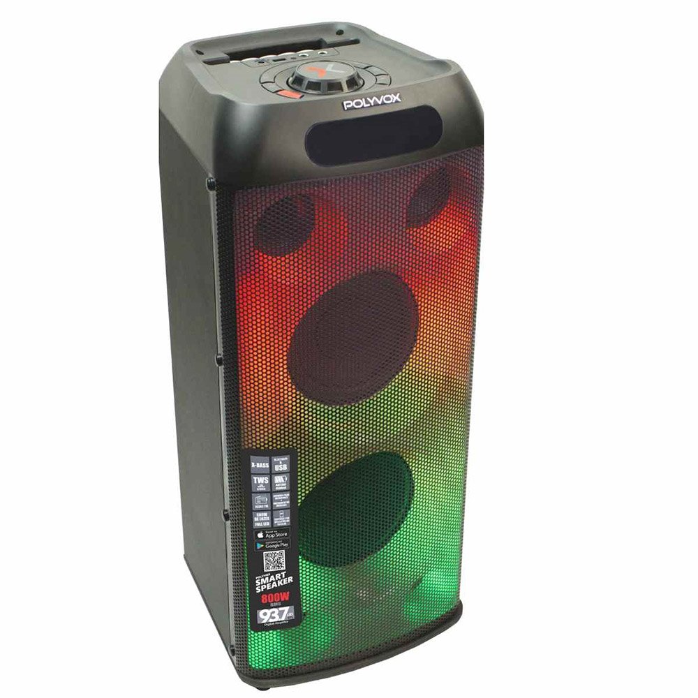 Caixa Amplificada Polyvox XT660T Bluetooh/USB/FM/AUX/Show de Luzes 800W