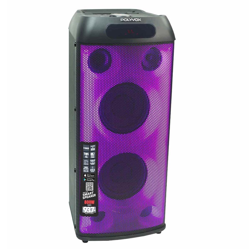 Caixa Amplificada Polyvox XT660T Bluetooh/USB/FM/AUX/Show de Luzes 800W