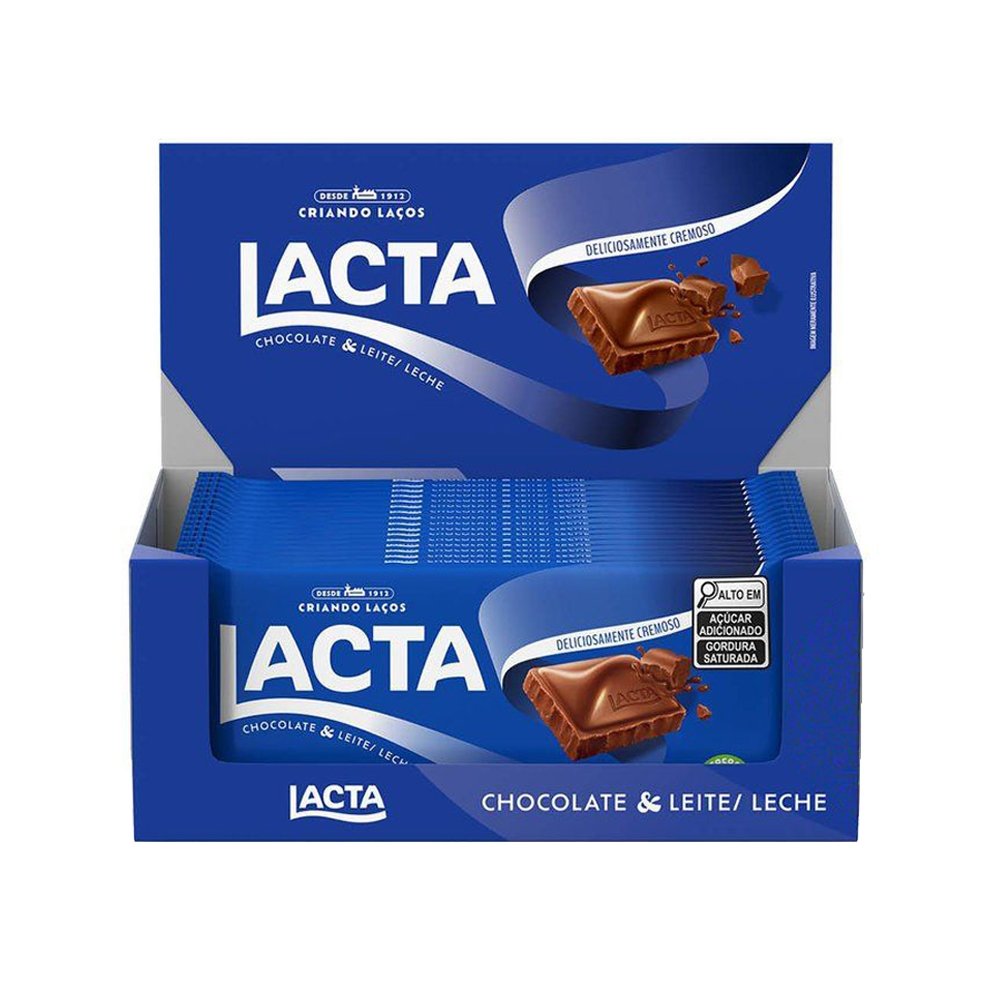 Chocolate Lacta ao Leite 80g - Display com 17 Unidades
