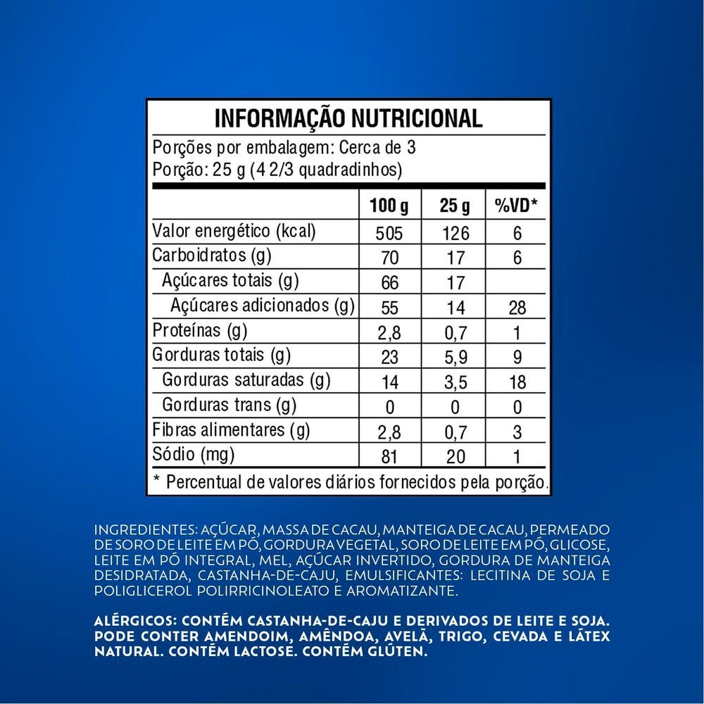 Chocolate Lacta Diamante Negro Ao Leite 80g - Caixa com 17 Unidades