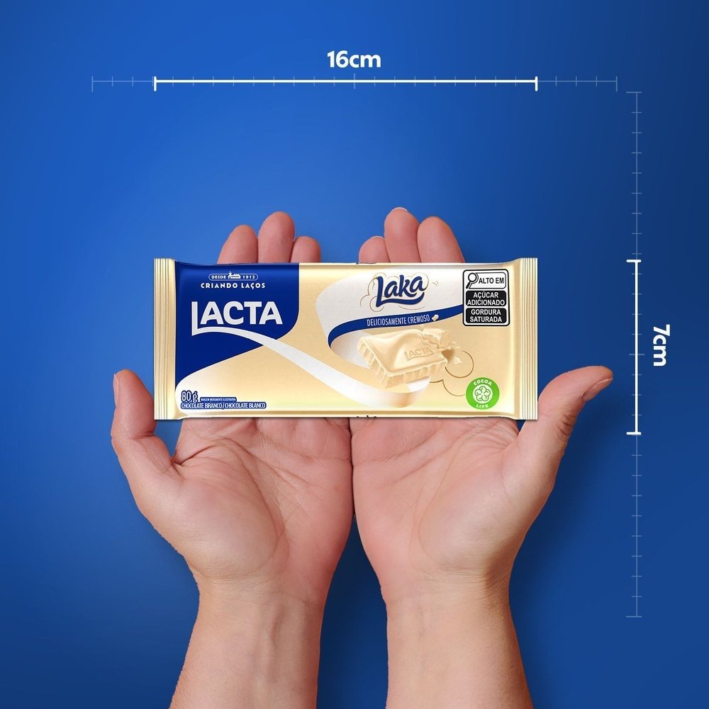 Chocolate Branco Lacta Laka 80g - Caixa com 17 Unidades