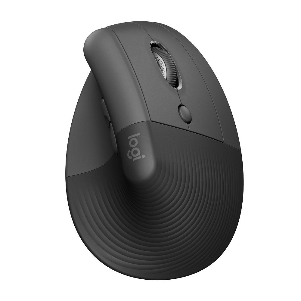 Mouse Sem Fio Logitech Lift, 4000 DPI, 6 Botoes, Bluetooth, Ergonomico, USB, Grafite - 910-006466
