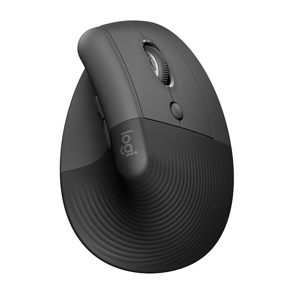 Mouse Sem Fio Logitech Lift, 4000 DPI, 6 Botoes, Bluetooth, Ergonomico, USB, Grafite - 910-006466