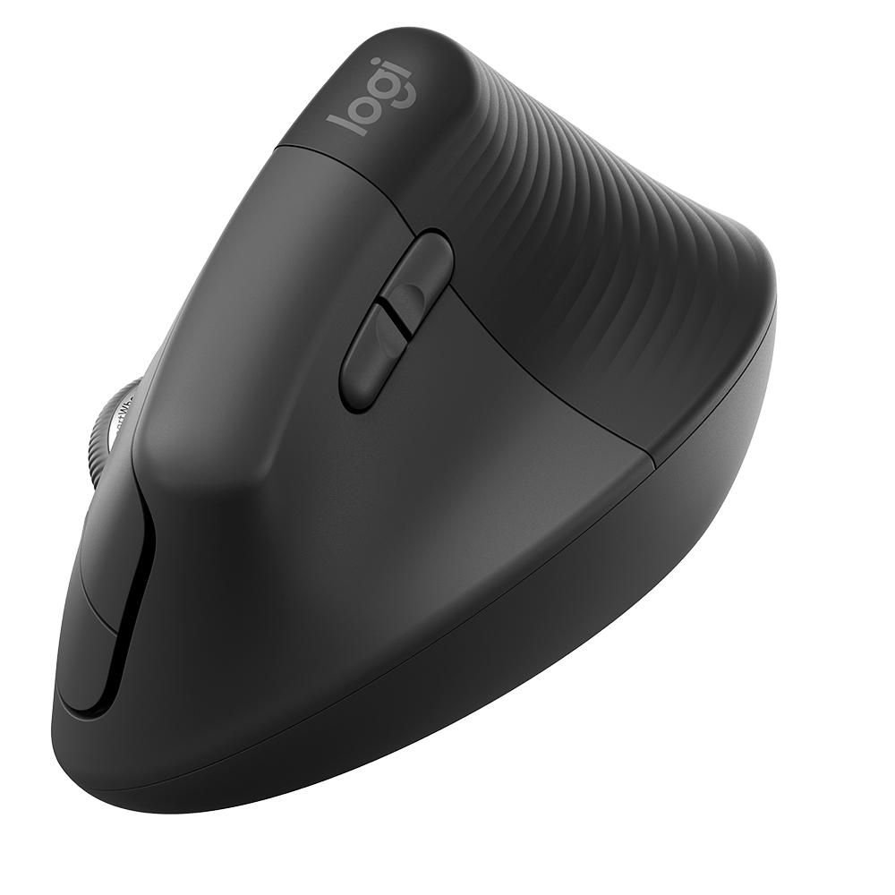 Mouse Sem Fio Logitech Lift, 4000 DPI, 6 Botoes, Bluetooth, Ergonomico, USB, Grafite - 910-006466