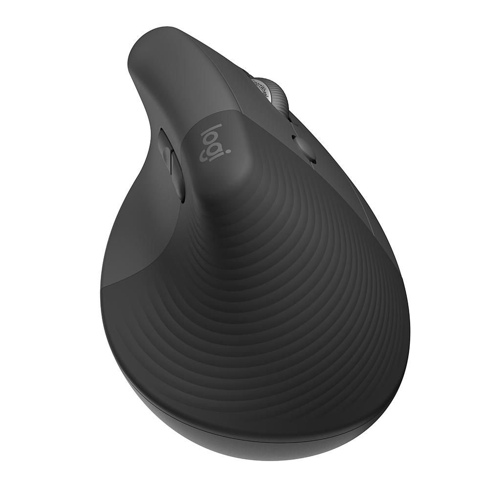 Mouse Sem Fio Logitech Lift, 4000 DPI, 6 Botoes, Bluetooth, Ergonomico, USB, Grafite - 910-006466