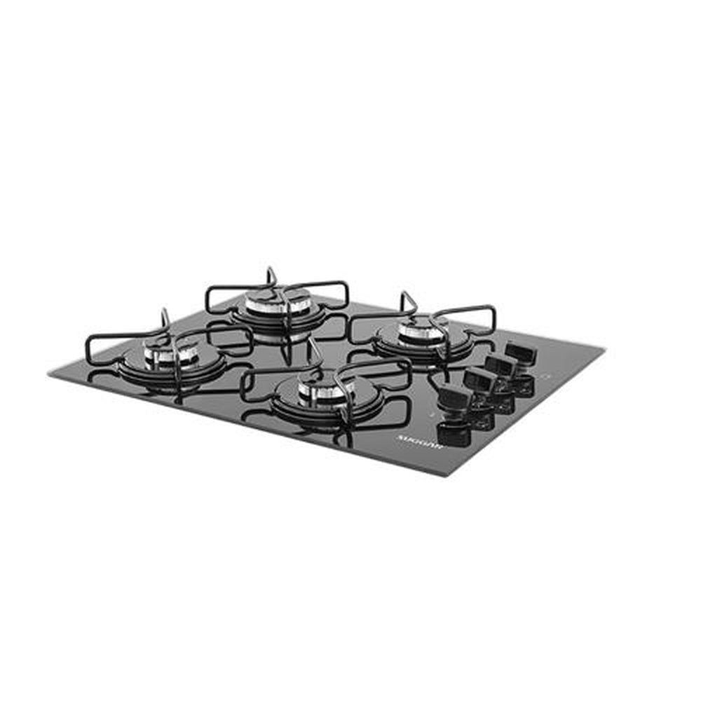 Fogão de Mesa Cooktop 4 bocas Vidro Preto à gás - Suggar FG4004AVP