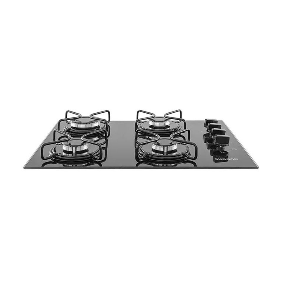 Fogão de Mesa Cooktop 4 bocas Vidro Preto à gás - Suggar FG4004AVP