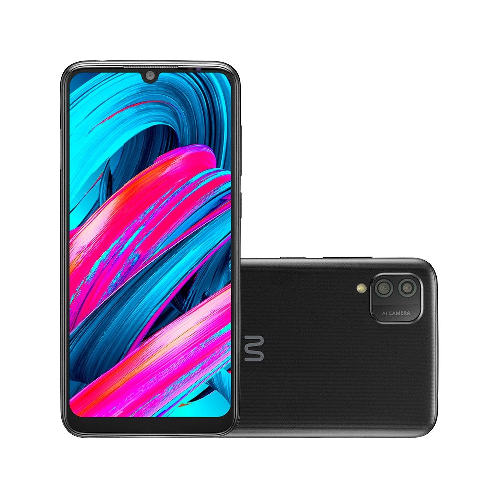 Smartphone Multilaser G3 P9177, Preto, Tela 6.1" - 4G+Wi-Fi, Câm. Traseira Tripla, Câm. Frontal 5MP e 2GB RAM, 32GB