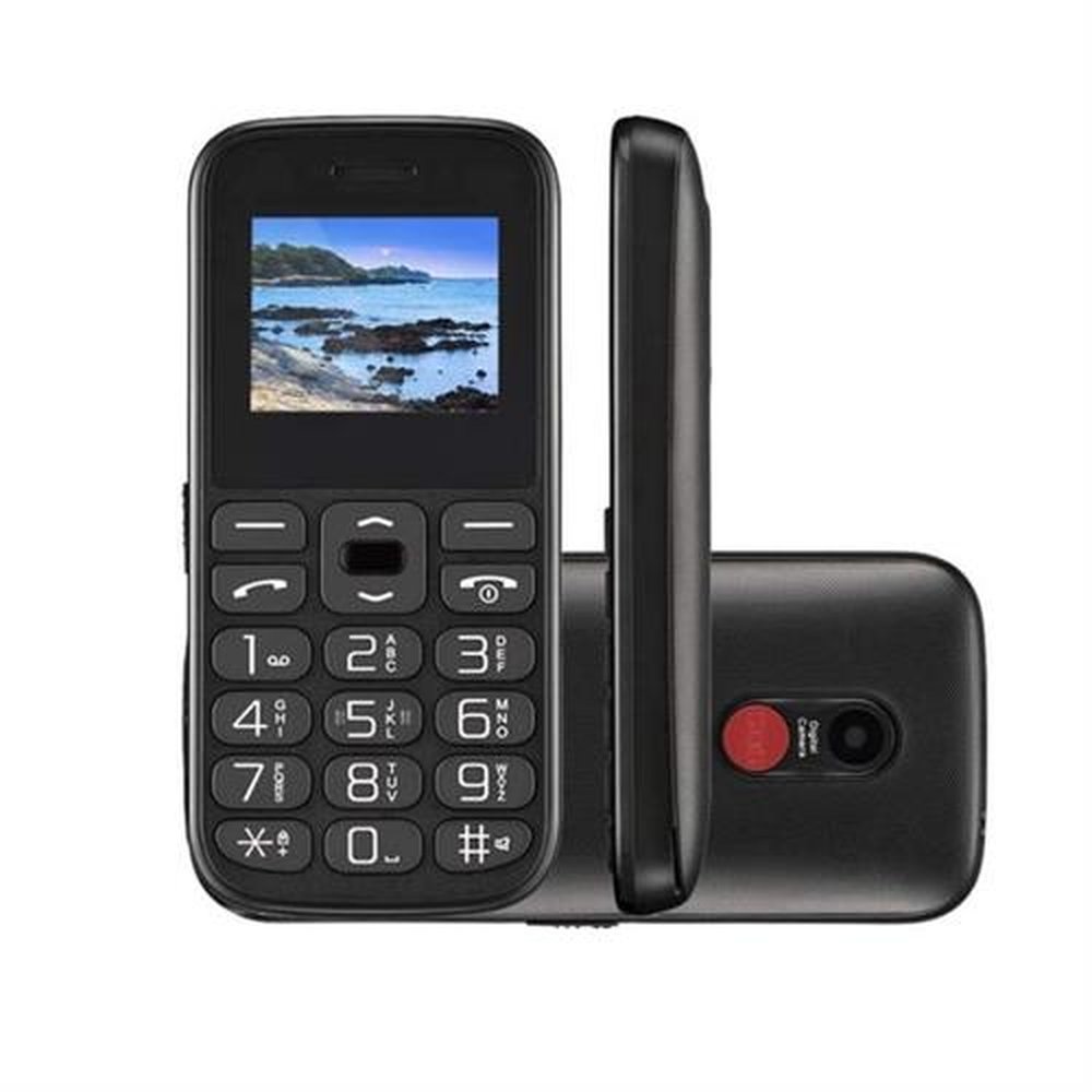 Celular Para Idosos Vovô&vovófone 2G Botão SOS, Teclas Grandes + Base Carregadora- P9121