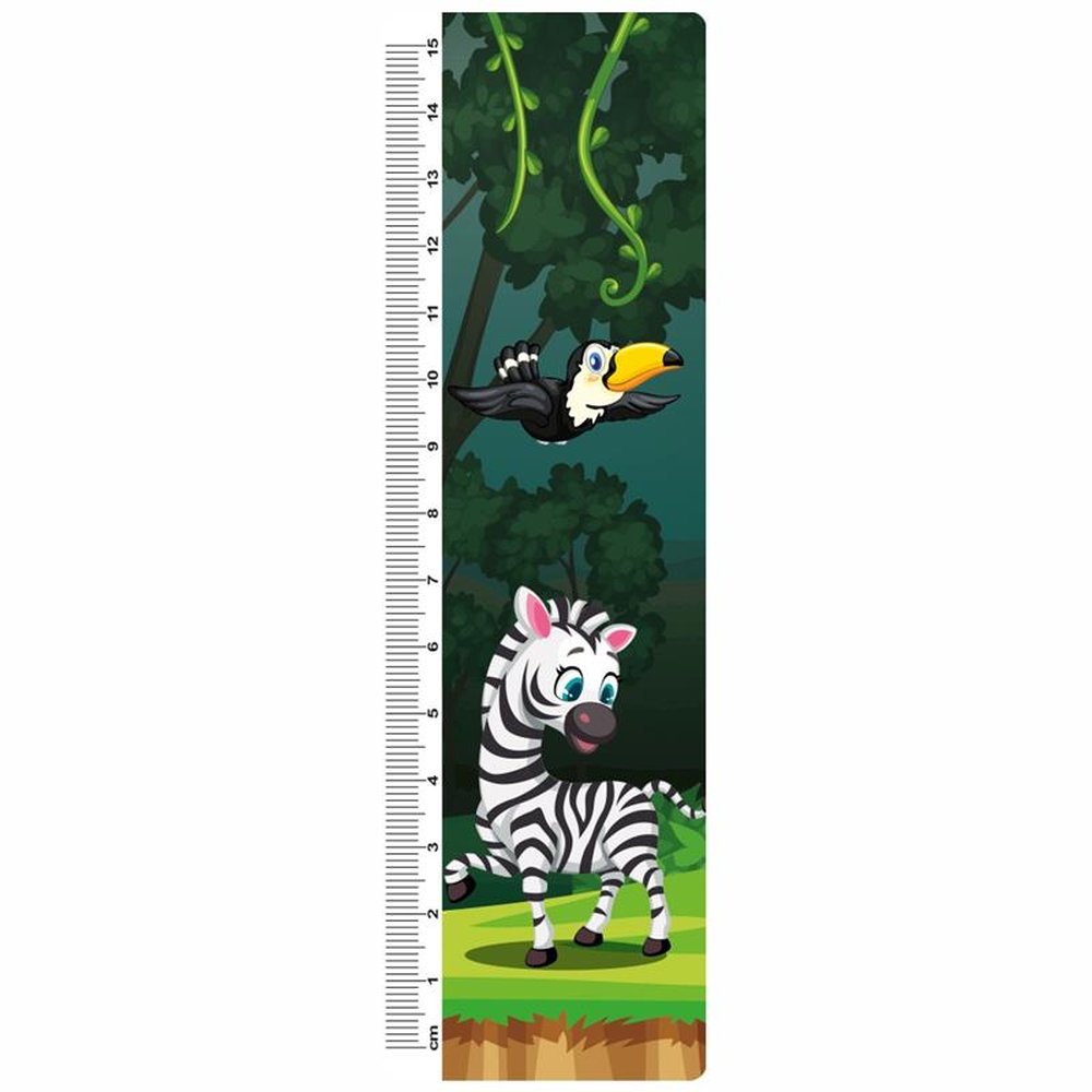 Régua Escolar Saga Impressão em Led Desenhos em Flip Imagem Oncinha 15cm Embalagem com 12 unidades