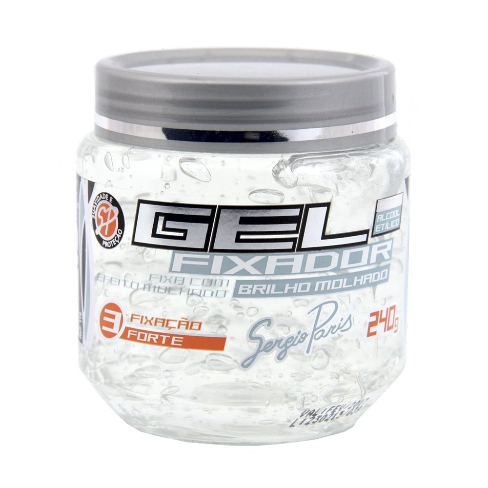 Gel Fixador Sergio Paris Fixacao Forte Brilho Molhado 240g