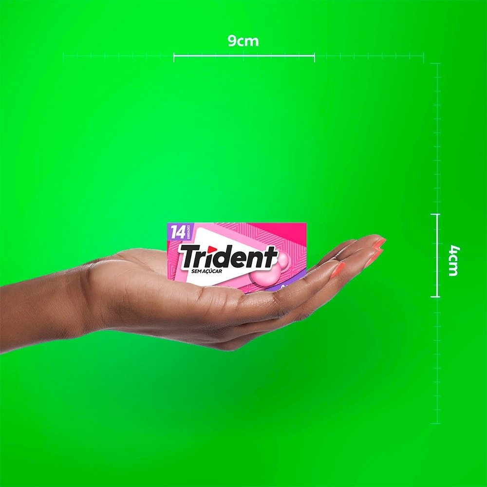 Chiclete Trident Tutti-Frutti Sem Açúcar 25,2g - Display com 12 Unidades
