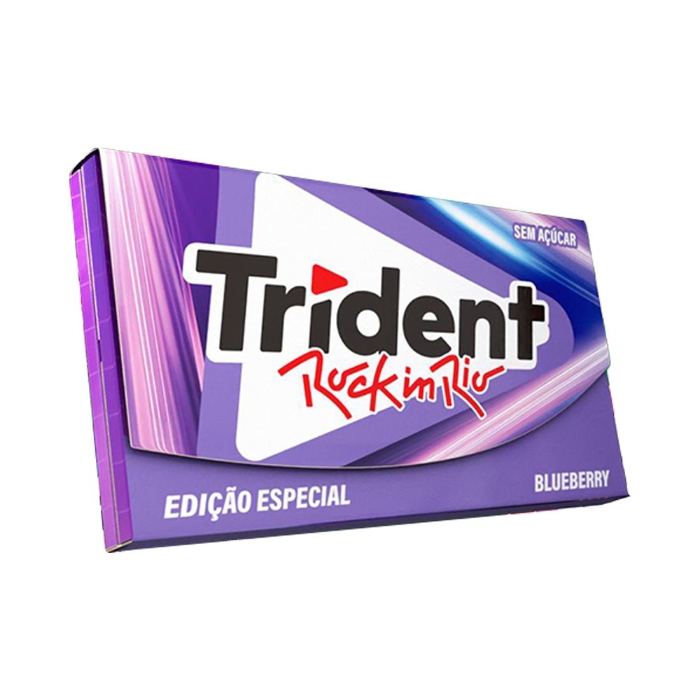 Chiclete Trident Blueberry Sem Açúcar 25,2g - Display com 12 Unidades
