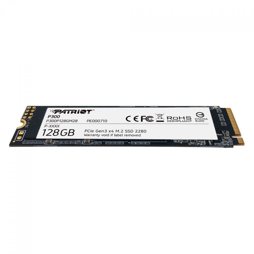 SSD Patriot P300, 128GB, M.2 2280, NVME PCIe, Leitura 1600MBs e Gravação 600MBs, P300P128GM28