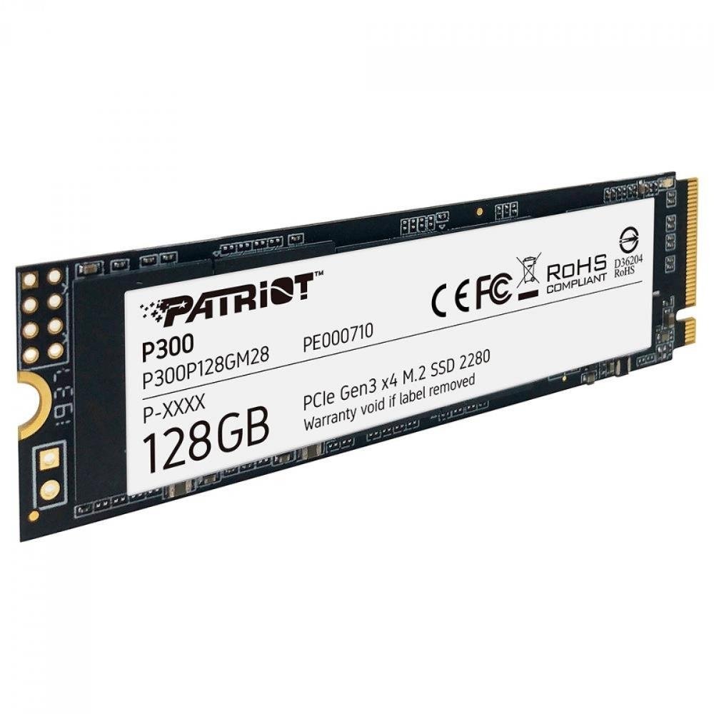 SSD Patriot P300, 128GB, M.2 2280, NVME PCIe, Leitura 1600MBs e Gravação 600MBs, P300P128GM28