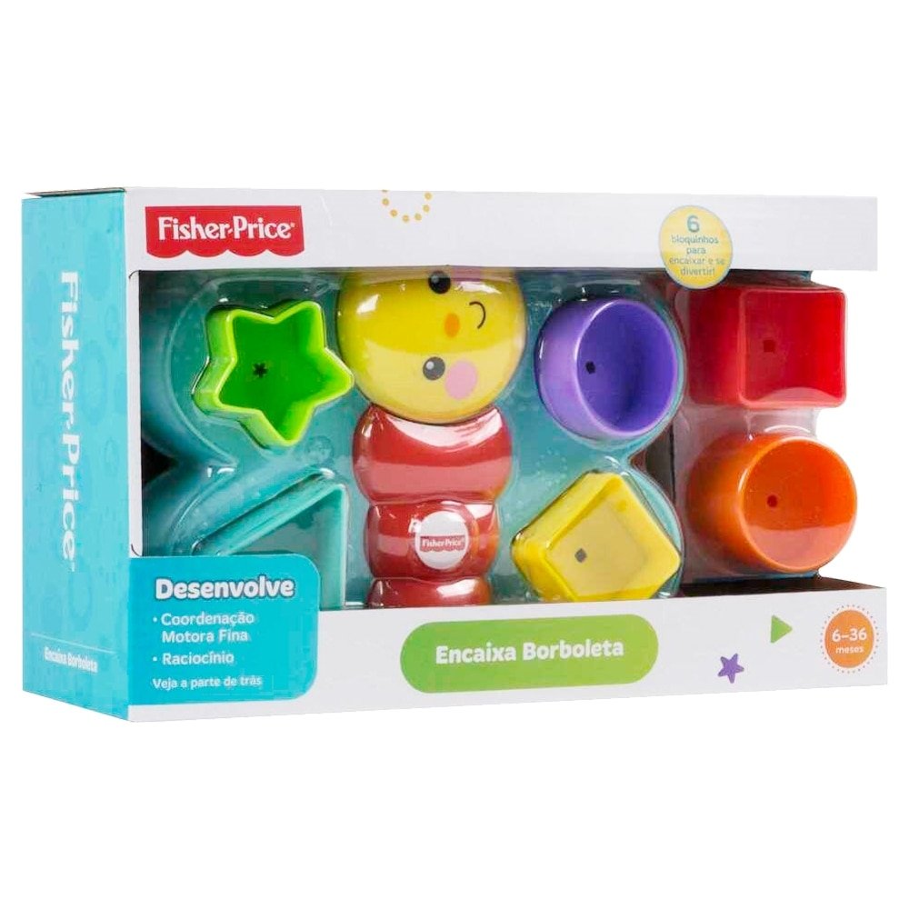 Brinquedo Encaixa Borboleta Fisher-Price DJD80 6 Peças