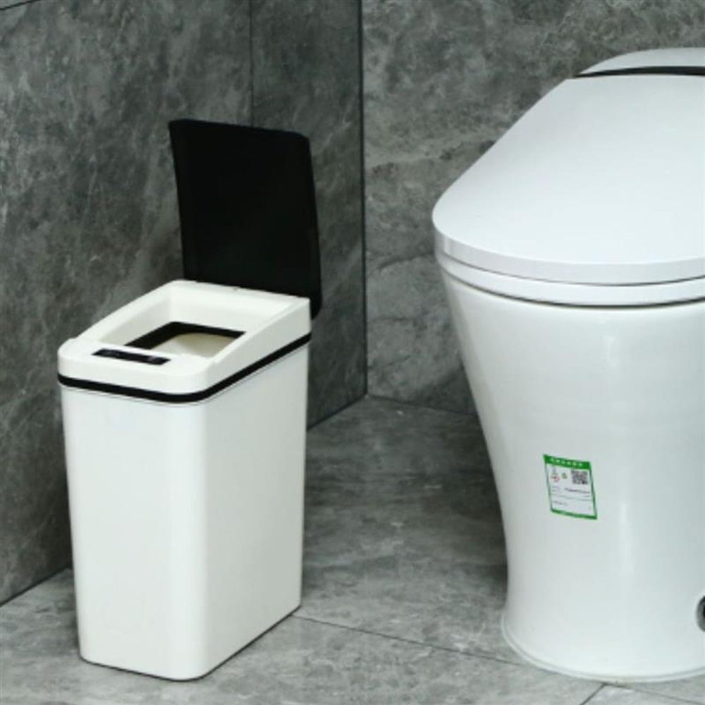 Lixeira Automática com Sensor de Abertura Branca e Preta 9 Litros