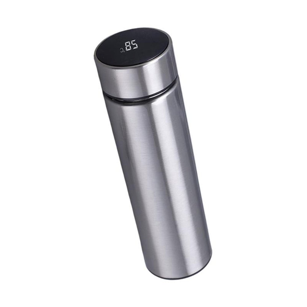 Garrafa Térmica Inox (Squeeze) Prata Com Sensor de Temperatura 460ml